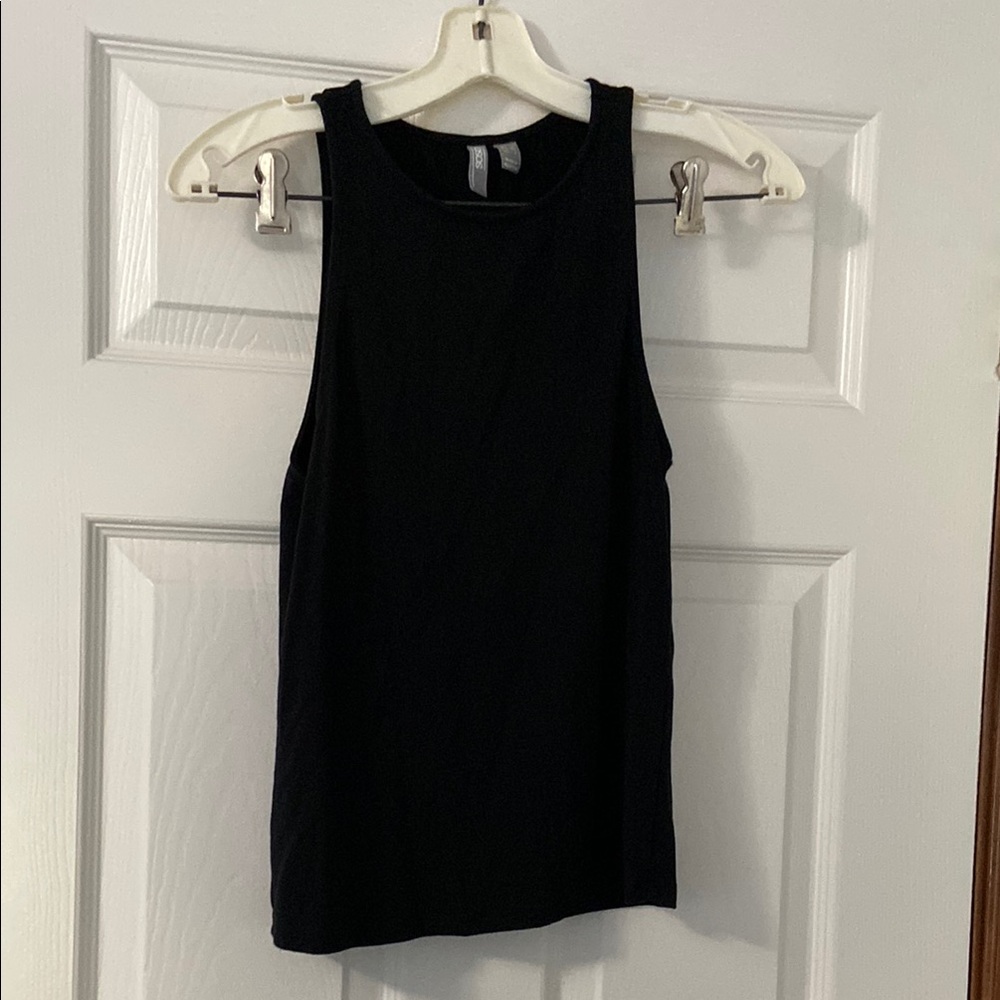 ASOS Black Fitted Tank Top with Crew Neck